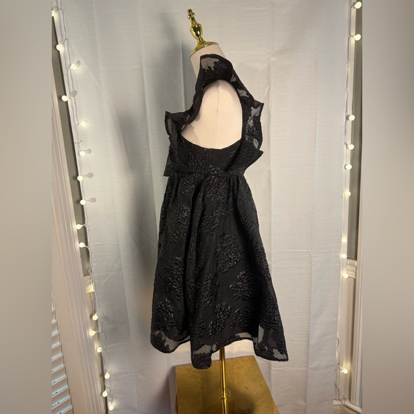 Black Babydoll Mini Dress with Square Neck - Picture 4 of 9